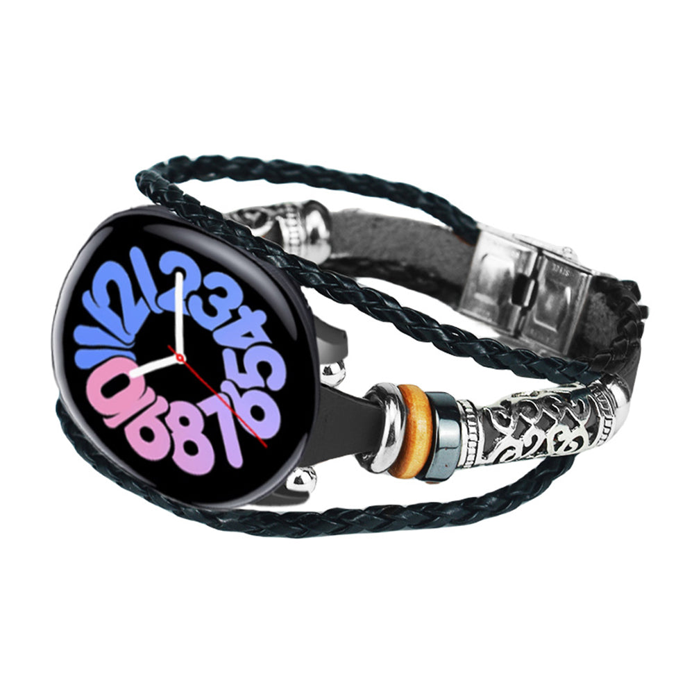 For vivo Watch 3 Bracelet Ethnic Retro Style Watch Strap with Connector - Black