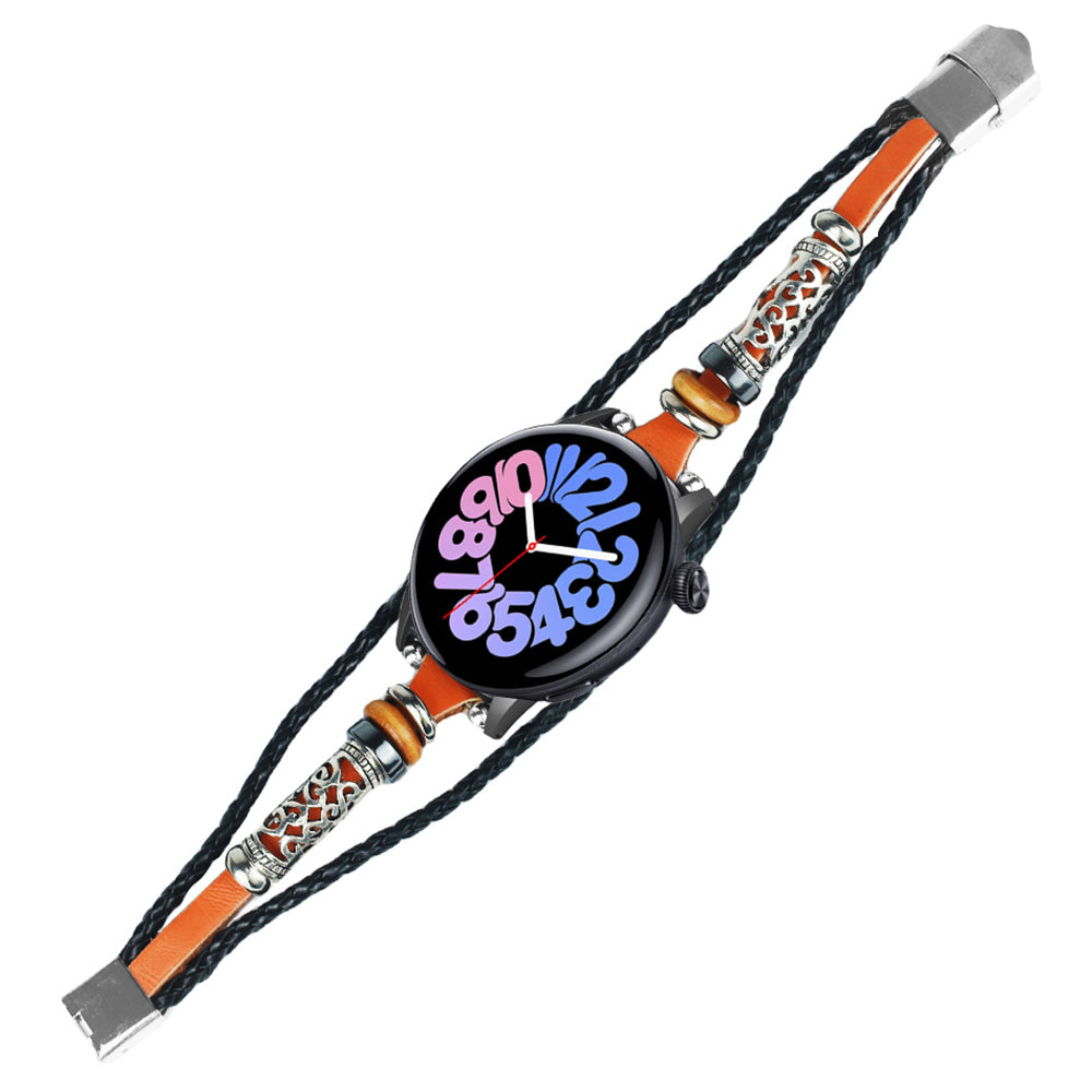 For vivo Watch 3 Bracelet Ethnic Retro Style Watch Strap with Connector - Black