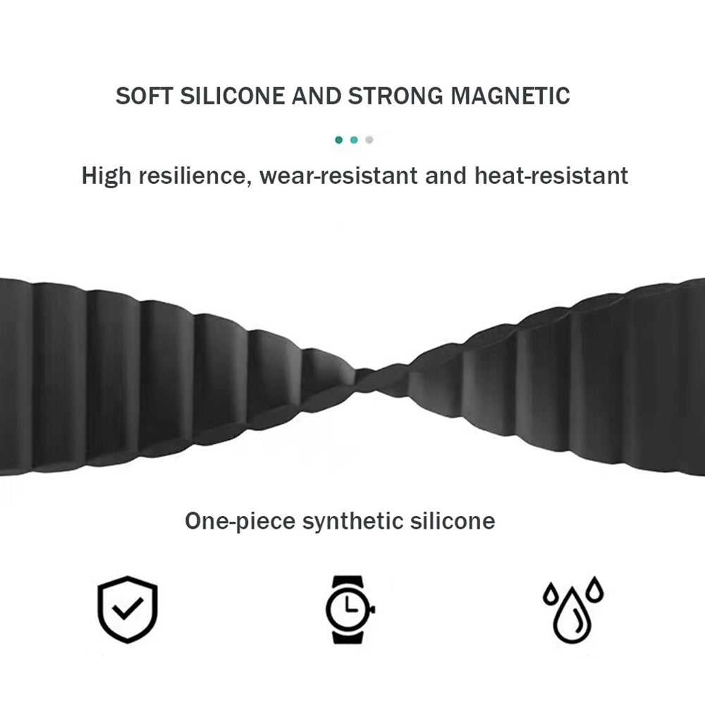 For vivo Watch 3 Magnetic Sport Loop Watch Band Silicone Dual Color Strap - White+Black
