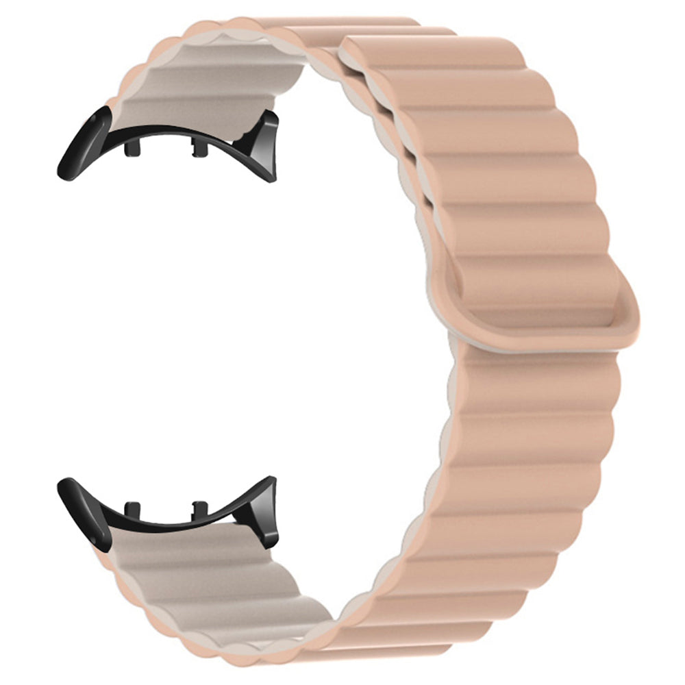 For vivo Watch 3 Magnetic Sport Loop Watch Band Silicone Dual Color Strap - White+Black