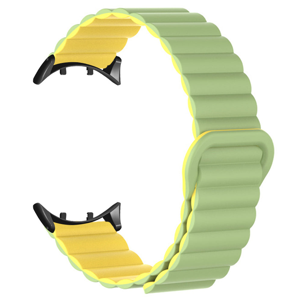 For vivo Watch 3 Magnetic Sport Loop Watch Band Silicone Dual Color Strap - White+Black