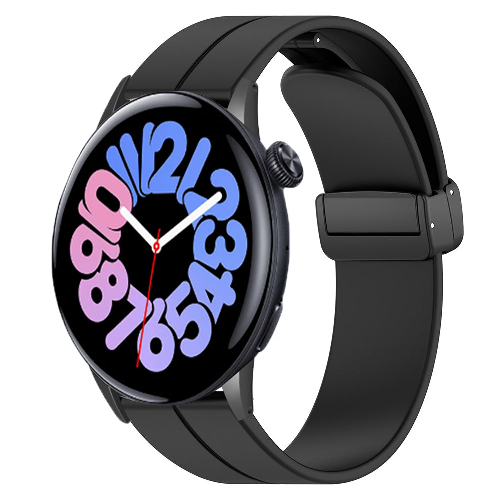 For vivo Watch 3 Band Silicone Sport Watch Straps with Folding Buckle - Black