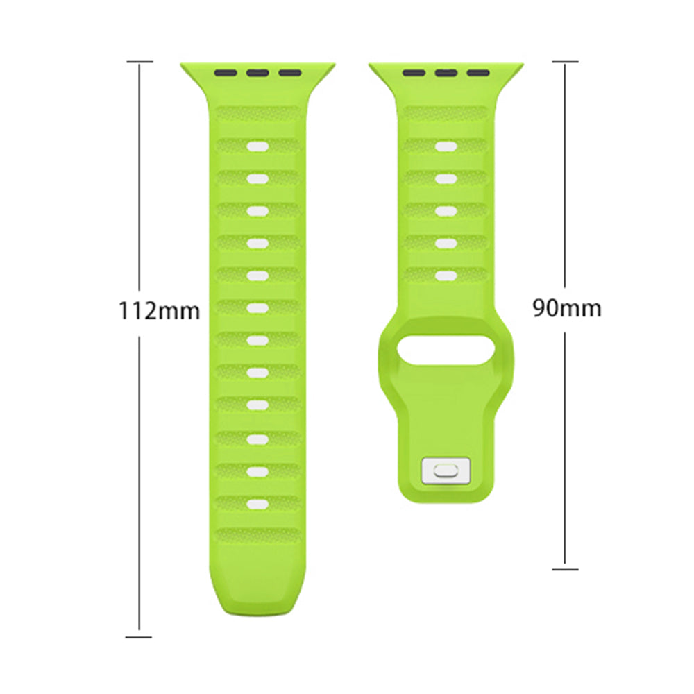 For Apple Watch Series 9 8 7 41mm / SE (2023) SE (2022) SE 6 5 4 40mm / 3 2 1 38mm Band Fluororubber Watch Straps - Black