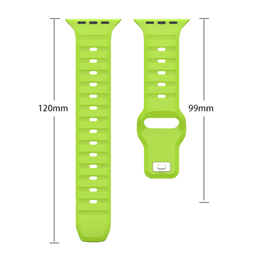 For Apple Watch Ultra 2 Ultra 49mm / Series 9 8 7 45mm / SE (2023) SE (2022) SE 6 5 4 44mm / 3 2 1 42mm Fluororubber Watch Band - Black