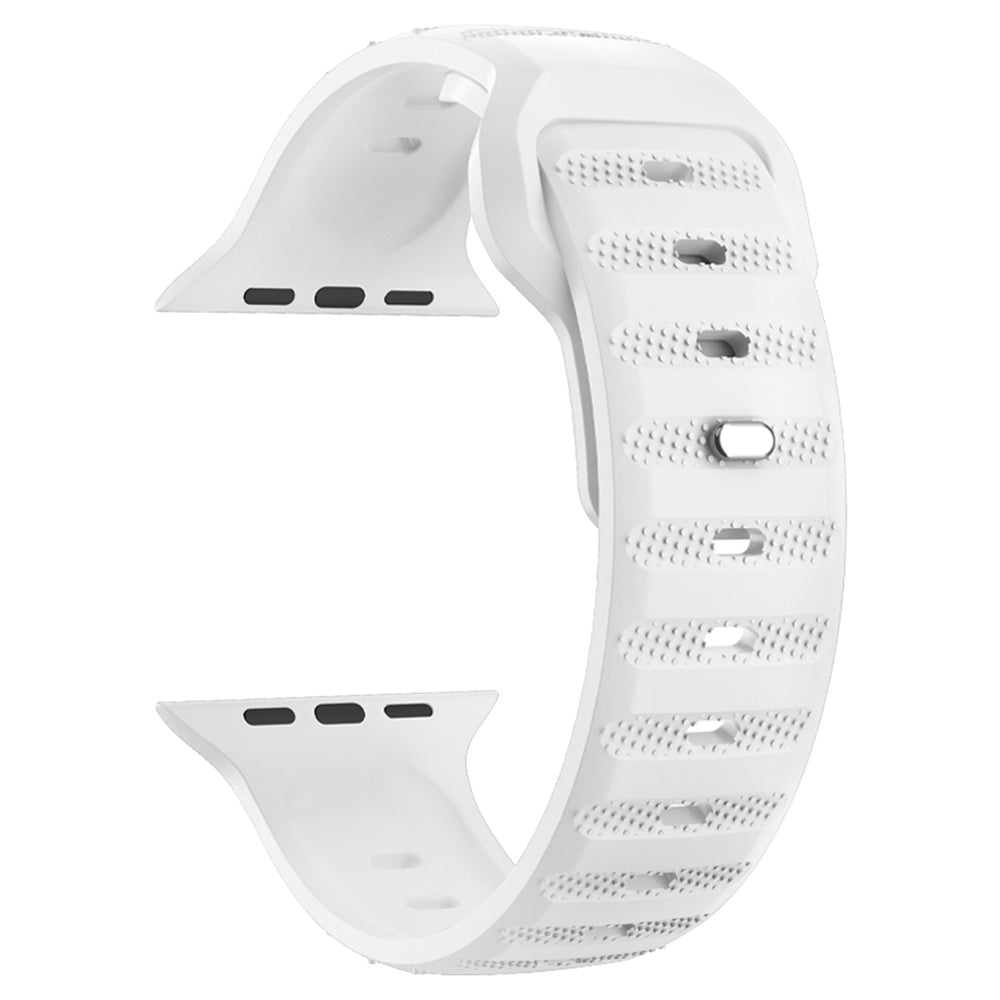 For Apple Watch Ultra 2 Ultra 49mm / Series 9 8 7 45mm / SE (2023) SE (2022) SE 6 5 4 44mm / 3 2 1 42mm Fluororubber Watch Band - Black