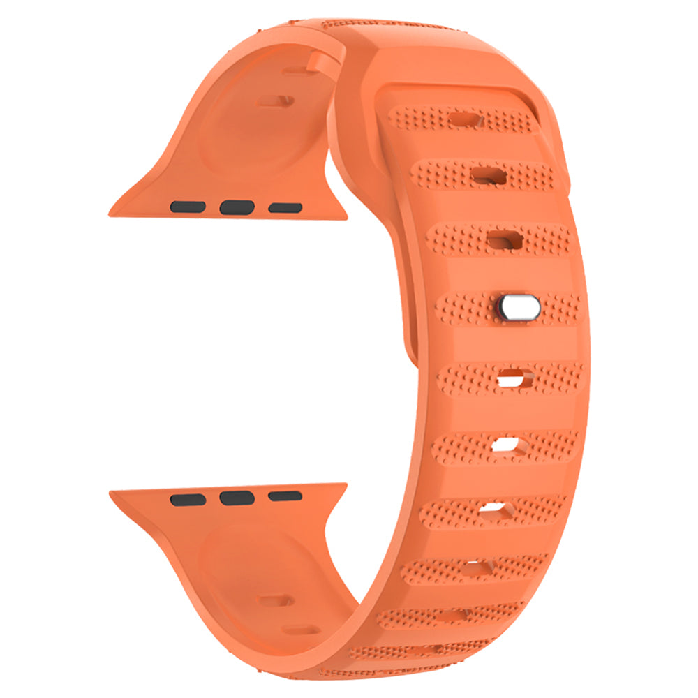 For Apple Watch Ultra 2 Ultra 49mm / Series 9 8 7 45mm / SE (2023) SE (2022) SE 6 5 4 44mm / 3 2 1 42mm Fluororubber Watch Band - Black