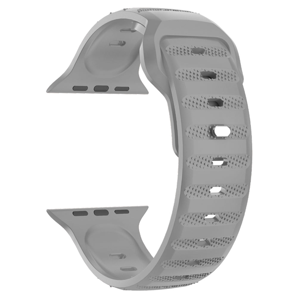 For Apple Watch Ultra 2 Ultra 49mm / Series 9 8 7 45mm / SE (2023) SE (2022) SE 6 5 4 44mm / 3 2 1 42mm Fluororubber Watch Band - Black