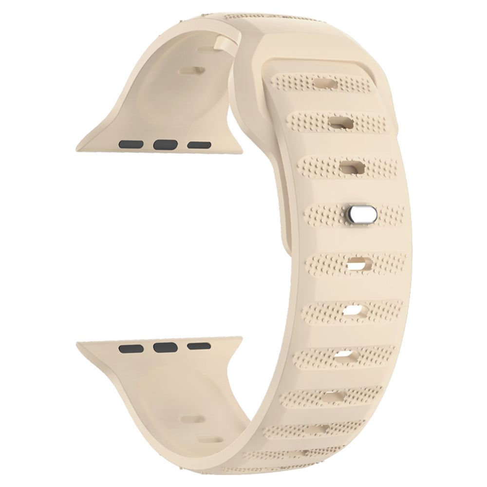 For Apple Watch Ultra 2 Ultra 49mm / Series 9 8 7 45mm / SE (2023) SE (2022) SE 6 5 4 44mm / 3 2 1 42mm Fluororubber Watch Band - Black