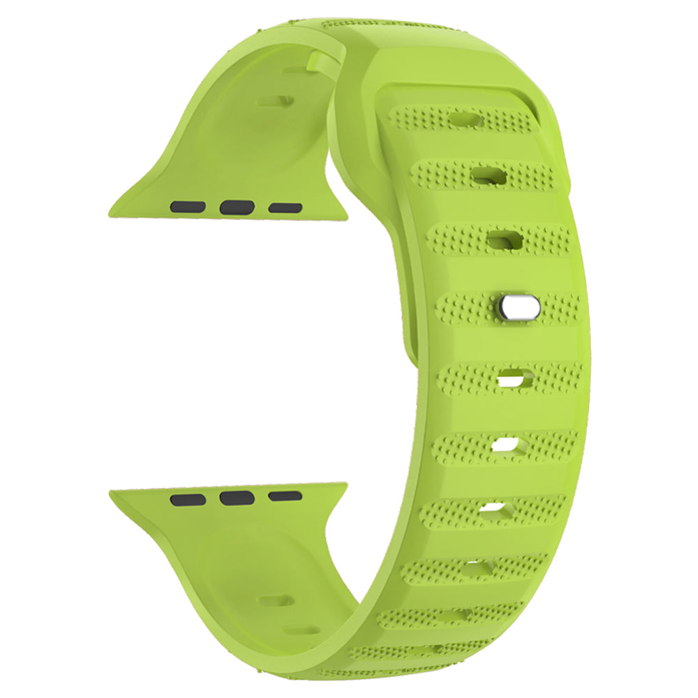 For Apple Watch Ultra 2 Ultra 49mm / Series 9 8 7 45mm / SE (2023) SE (2022) SE 6 5 4 44mm / 3 2 1 42mm Fluororubber Watch Band - Black