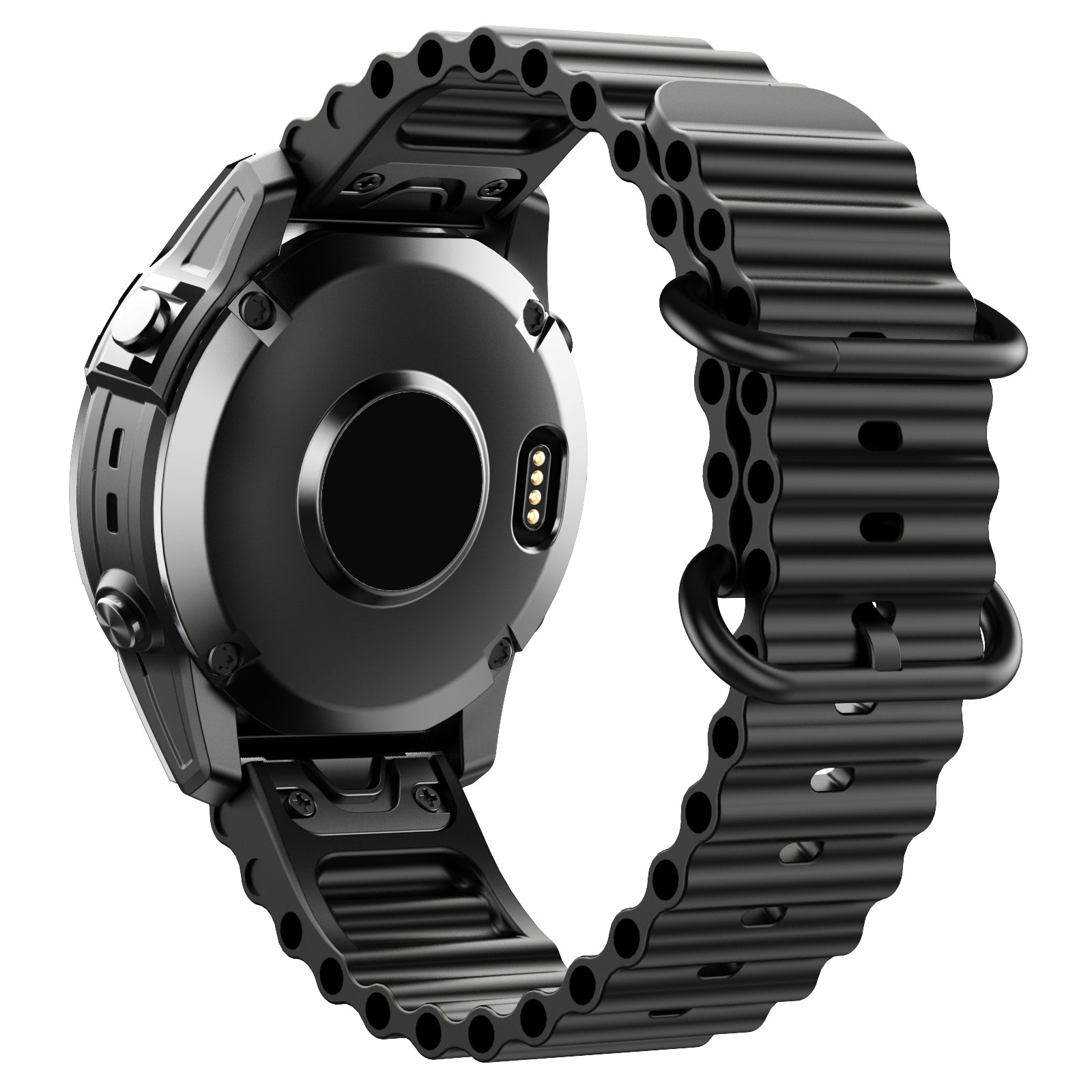 For Garmin Fenix 7 / Fenix 7 Pro Watch Strap 22mm Silicone Sport Band - Black