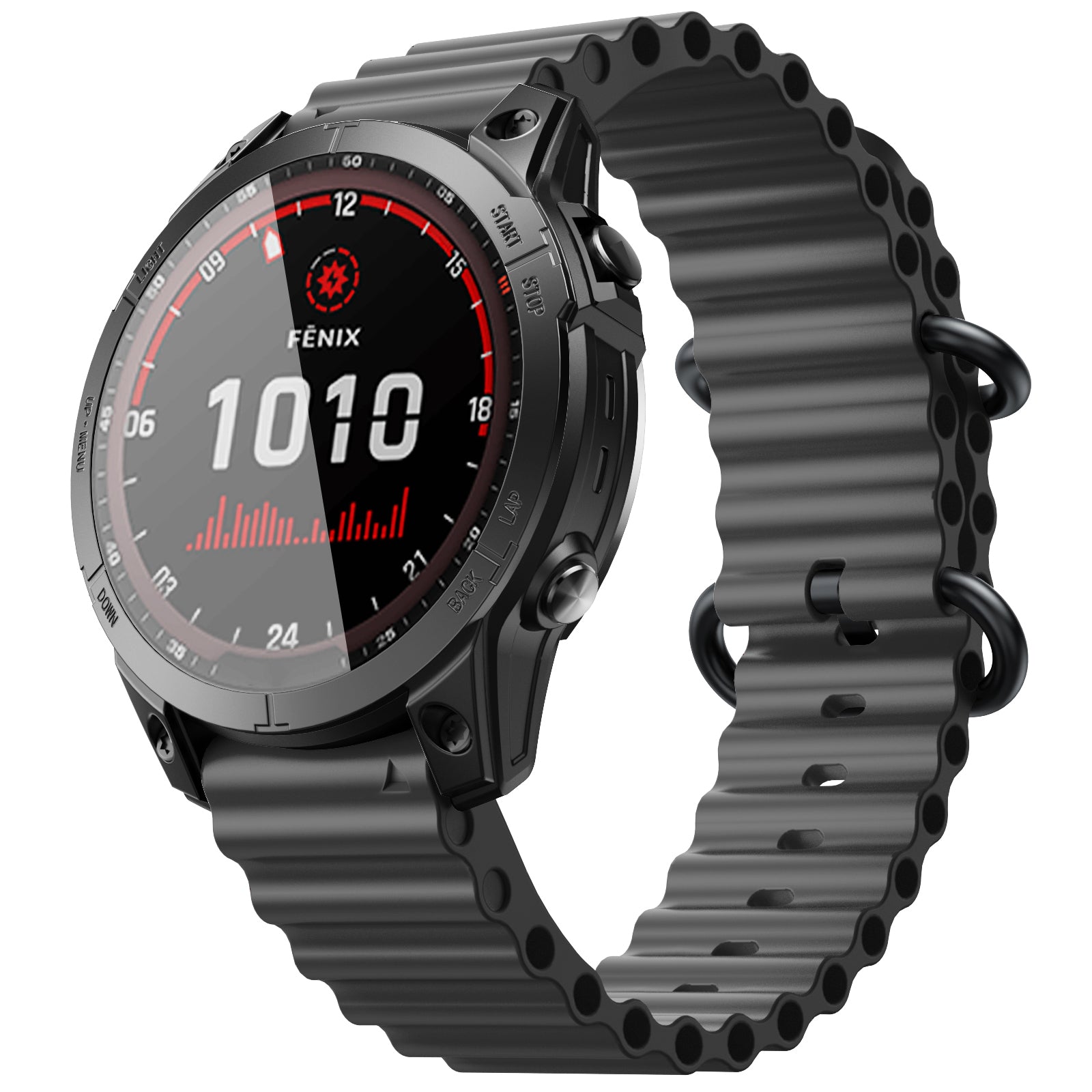 For Garmin Fenix 7 / Fenix 7 Pro Watch Strap 22mm Silicone Sport Band - Black