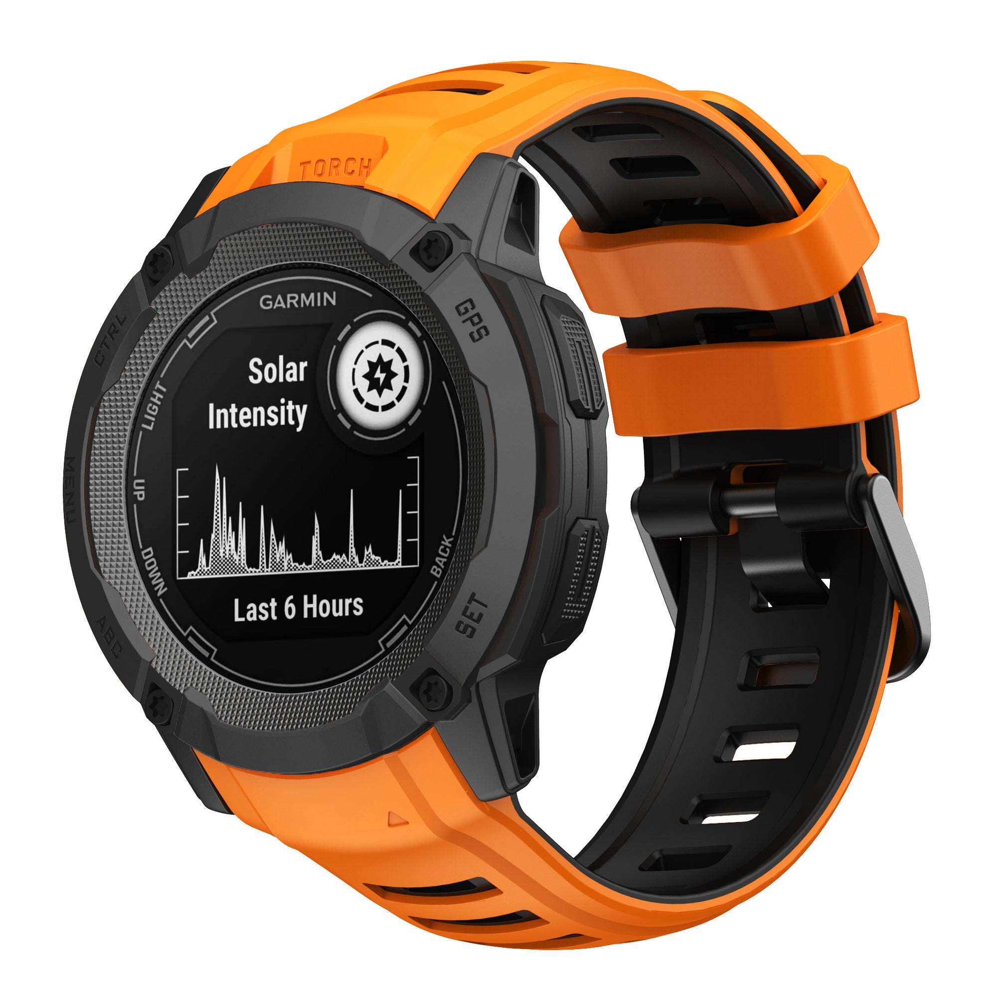 For Garmin Instinct 2X Silicone Watch Straps Dual Color Wrist Band - Orange+Black