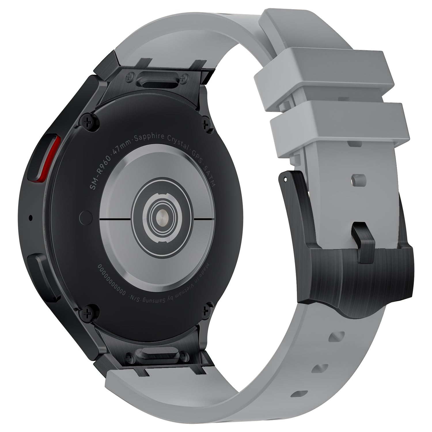 For Samsung Galaxy Watch4 / Watch 5 / Watch6 Watch Strap AP Silicone Band Waterproof - Black Buckle+Orange