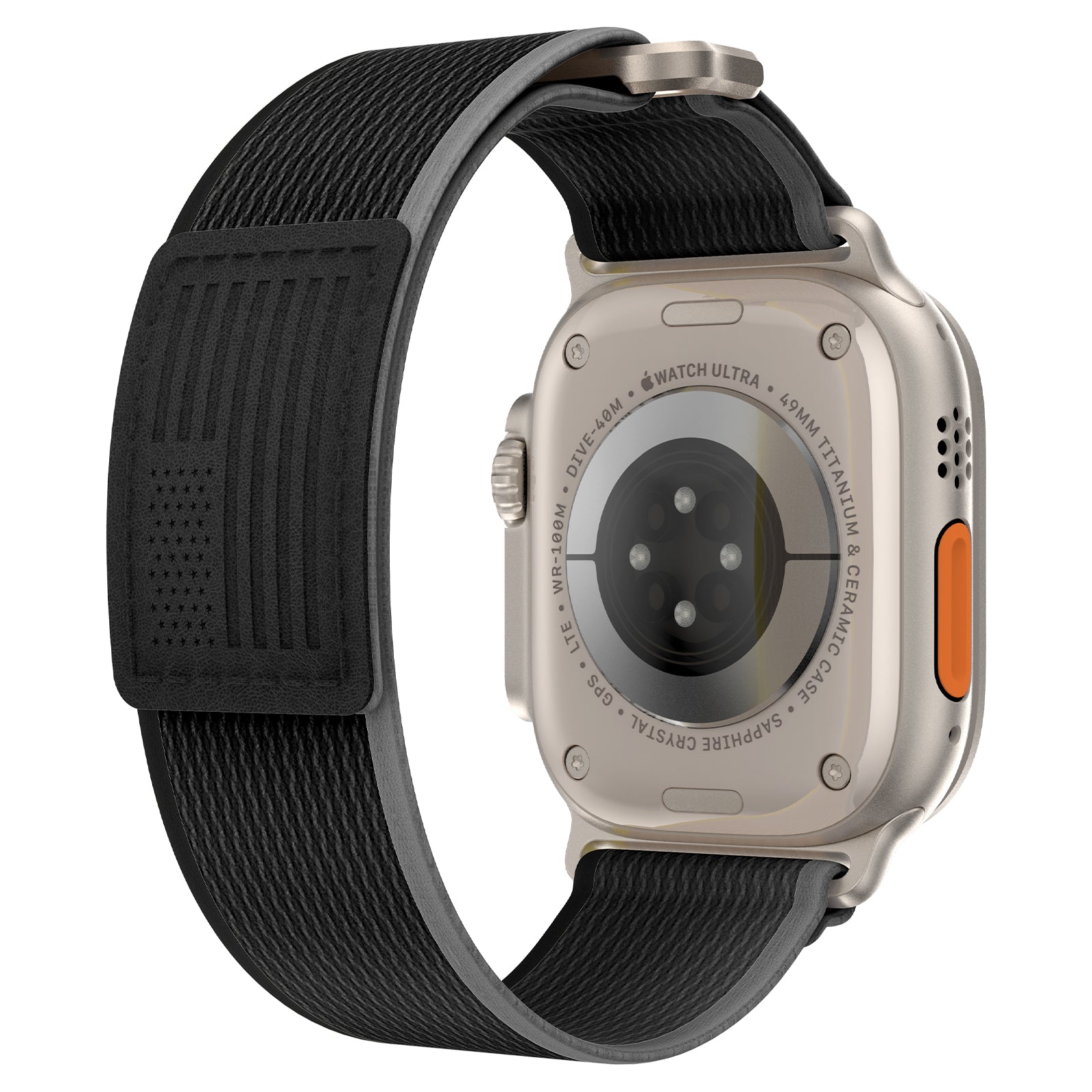 For Apple Watch Ultra 2 Ultra 49mm / Series 9 8 7 45mm / 6 5 4 SE (2023) SE (2022) SE 44mm / 3 2 1 42mm Braided Loop Strap, Size: L - Black+Grey