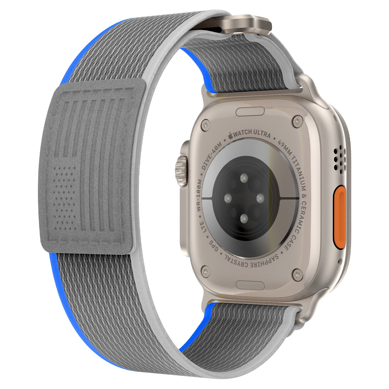 For Apple Watch Ultra 2 Ultra 49mm / Series 9 8 7 45mm / 6 5 4 SE (2023) SE (2022) SE 44mm / 3 2 1 42mm Braided Loop Strap, Size: L - Black+Grey
