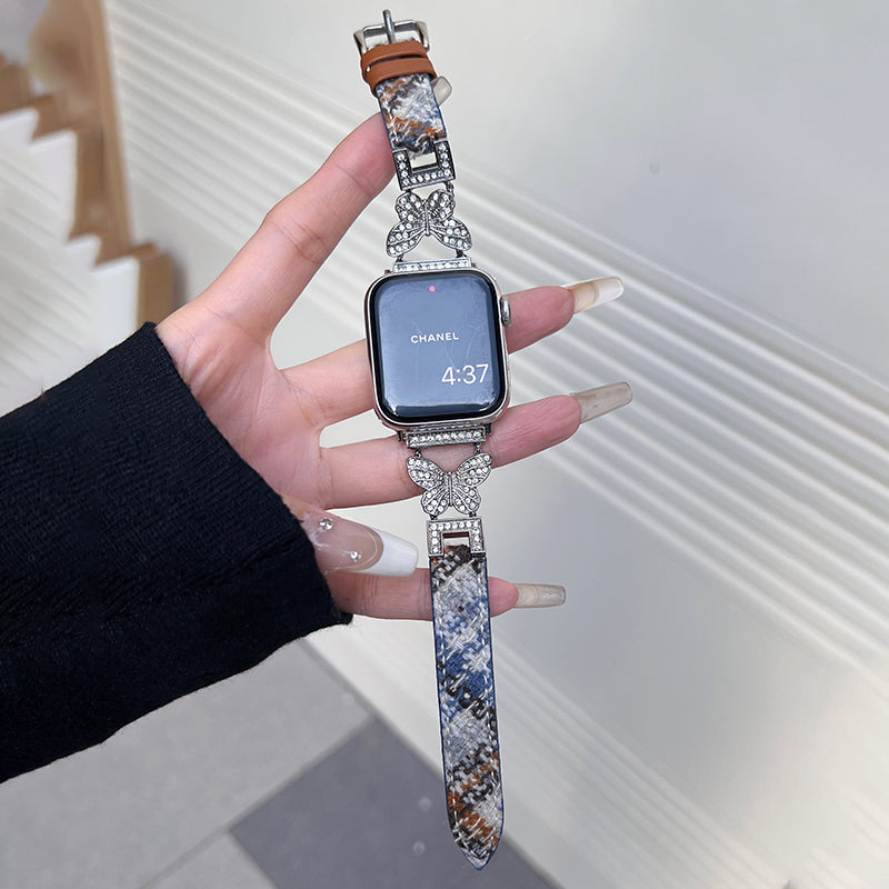 For Apple Watch Ultra 2 Ultra 49mm / 9 / 8 / 7 45mm / 6 / 5 / 4 / SE / SE (2020) / SE (2023) 44mm / 3 / 2 / 1 42mm Woolen Fabric Watchband - Green / Silver
