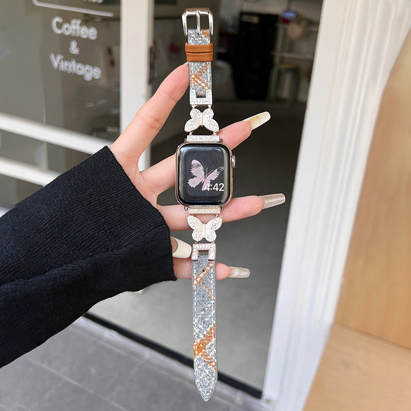For Apple Watch Ultra 2 Ultra 49mm / 9 / 8 / 7 45mm / 6 / 5 / 4 / SE / SE (2020) / SE (2023) 44mm / 3 / 2 / 1 42mm Woolen Fabric Watchband - Green / Silver