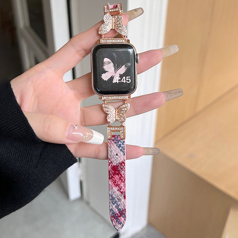 For Apple Watch Ultra 2 Ultra 49mm / 9 / 8 / 7 45mm / 6 / 5 / 4 / SE / SE (2020) / SE (2023) 44mm / 3 / 2 / 1 42mm Woolen Fabric Watchband - Green / Silver