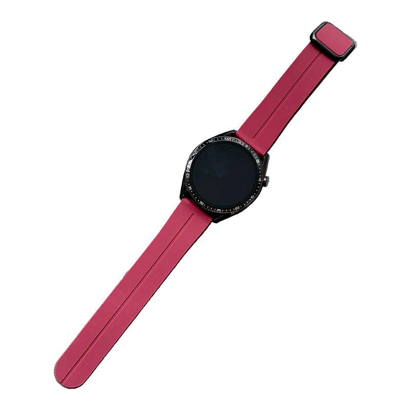 For Samsung Gear Sport / GarminActive 5 Watch Band 20mm Waterproof Soft Silicone Strap - Wine Red