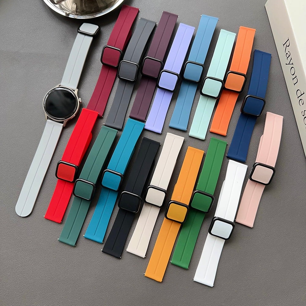For Samsung Gear Sport / GarminActive 5 Watch Band 20mm Waterproof Soft Silicone Strap - Wine Red