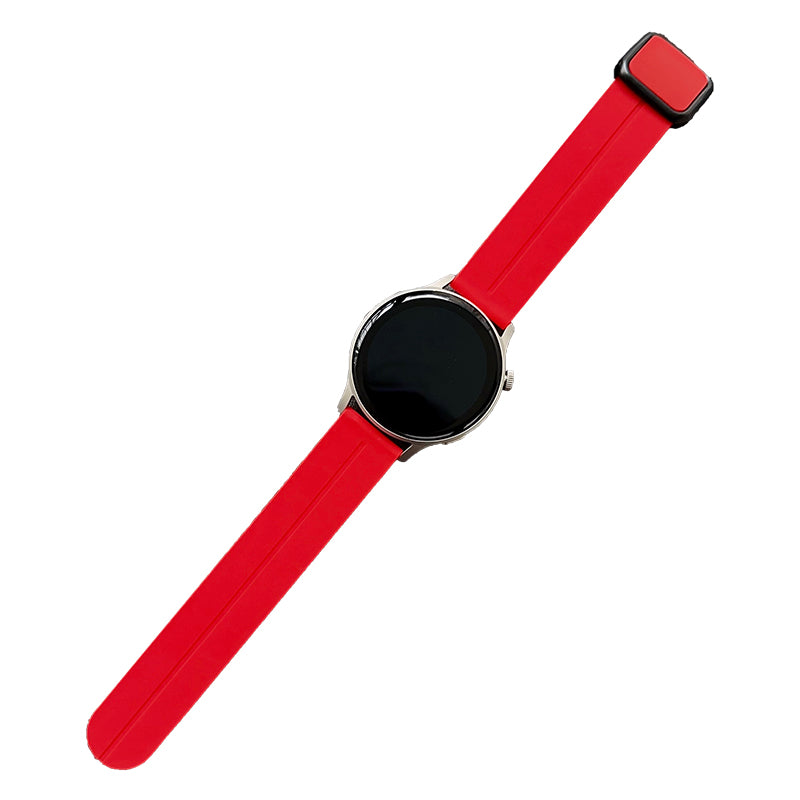 For Samsung Gear Sport / GarminActive 5 Watch Band 20mm Waterproof Soft Silicone Strap - Wine Red