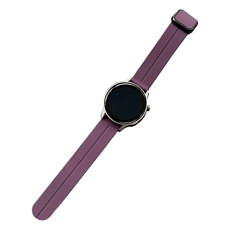 For Samsung Gear S3 Classic / Garmin Vivoactive 4 Silicone Magnetic Strap 22mm Watch Band - Dark Purple