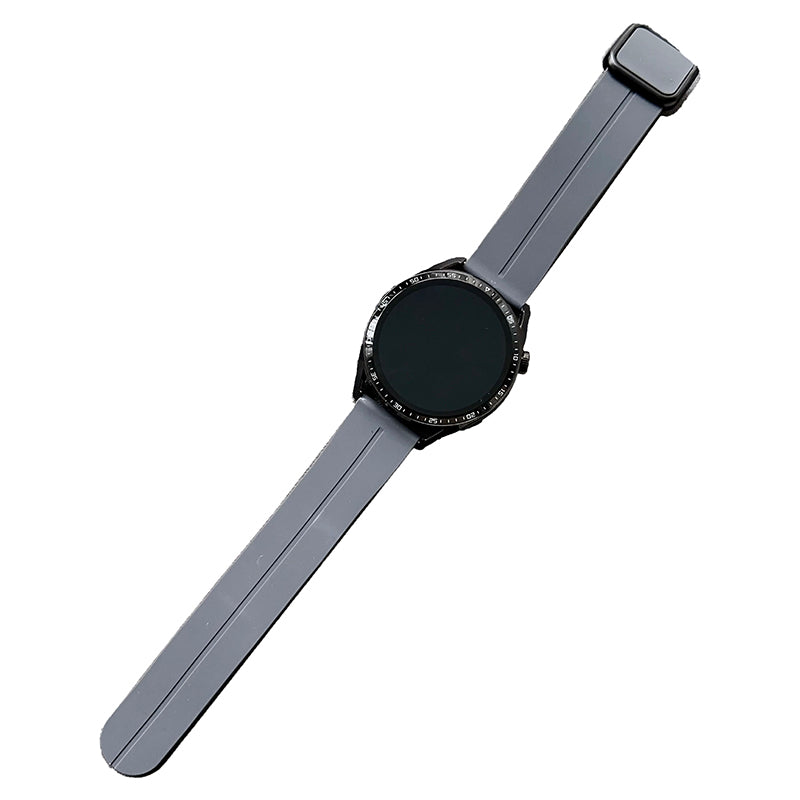 For Samsung Gear S3 Classic / Garmin Vivoactive 4 Silicone Magnetic Strap 22mm Watch Band - Dark Purple