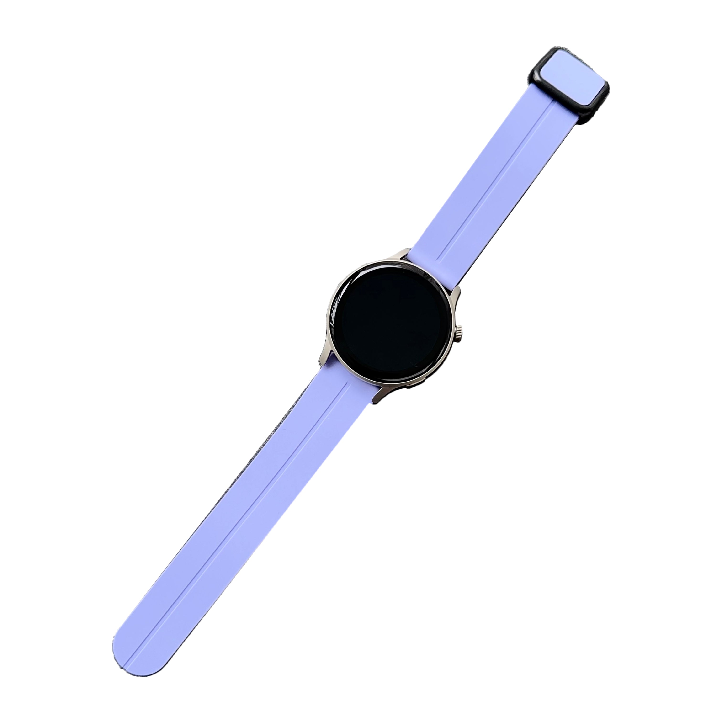 For Samsung Gear S3 Classic / Garmin Vivoactive 4 Silicone Magnetic Strap 22mm Watch Band - Dark Purple