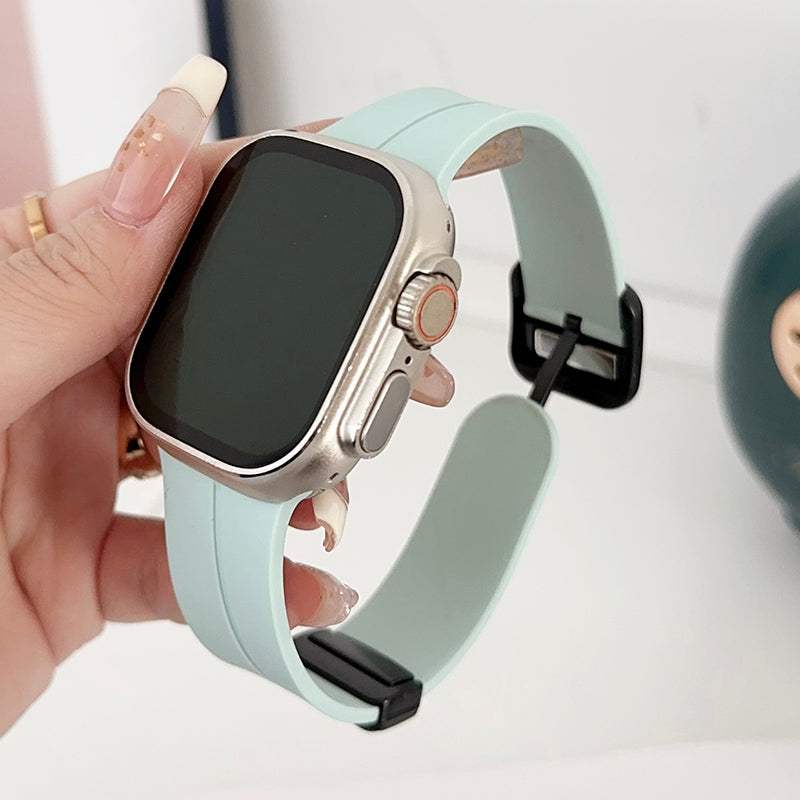 For Apple Watch Ultra 2 Ultra 49mm / 9 / 8 / 7 45mm / 6 / 5 / 4 / SE / SE (2020) / SE (2023) 44mm / 3 / 2 / 1 42mm Silicone Watch Band - Gem Green