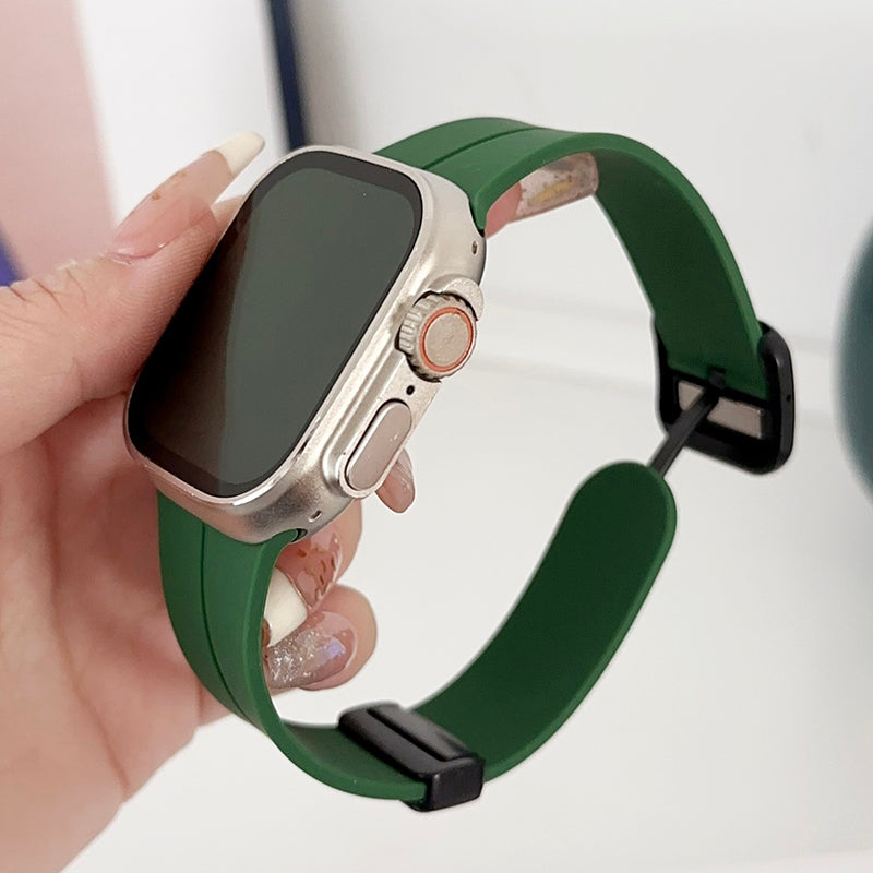For Apple Watch Ultra 2 Ultra 49mm / 9 / 8 / 7 45mm / 6 / 5 / 4 / SE / SE (2020) / SE (2023) 44mm / 3 / 2 / 1 42mm Silicone Watch Band - Gem Green