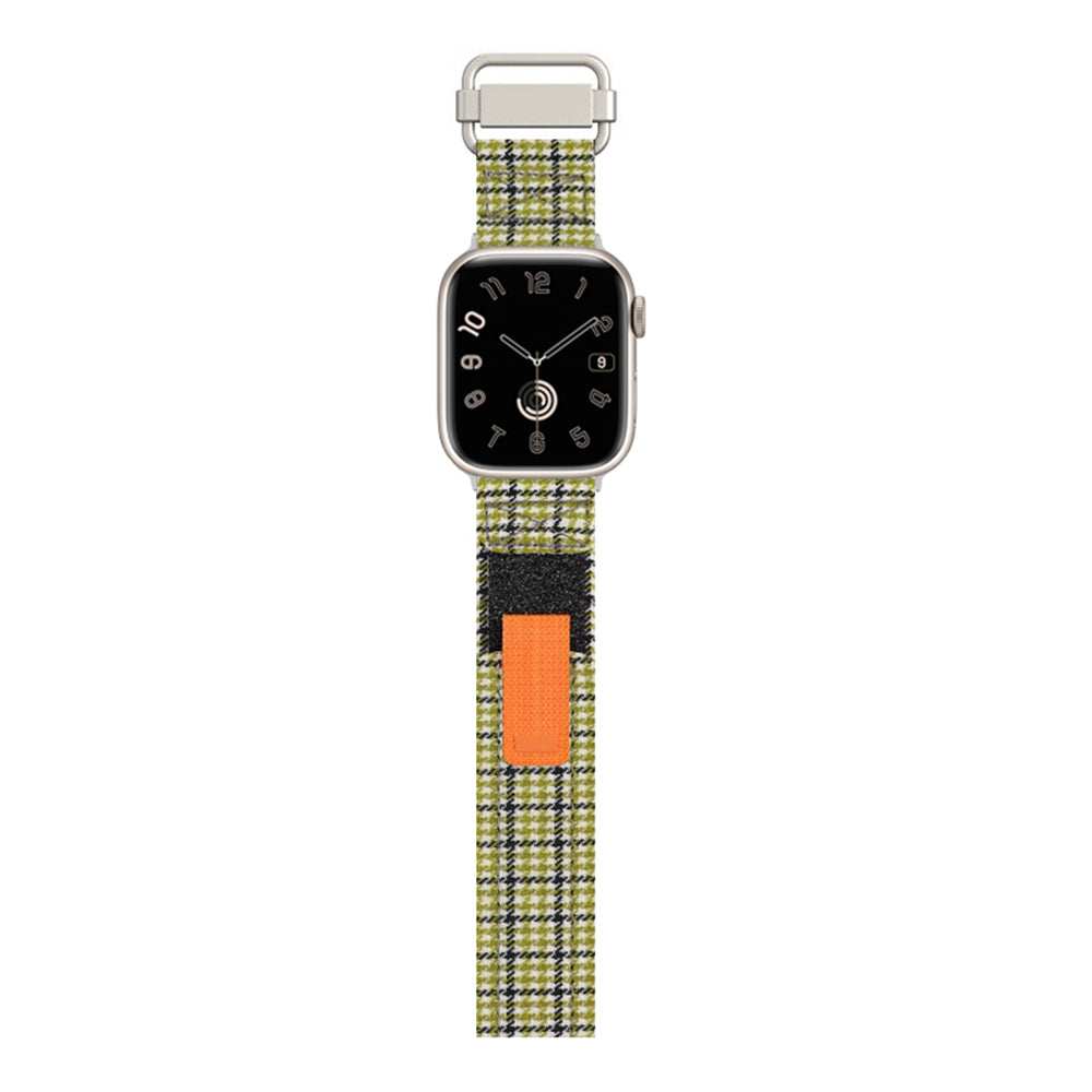 For Apple Watch Ultra 2 Ultra 49mm / 9 / 8 / 7 45mm / 6 / 5 / 4 / SE / SE (2020) / SE (2023) 44mm / 3 / 2 / 1 42mm Nylon Watchband - Green Grids