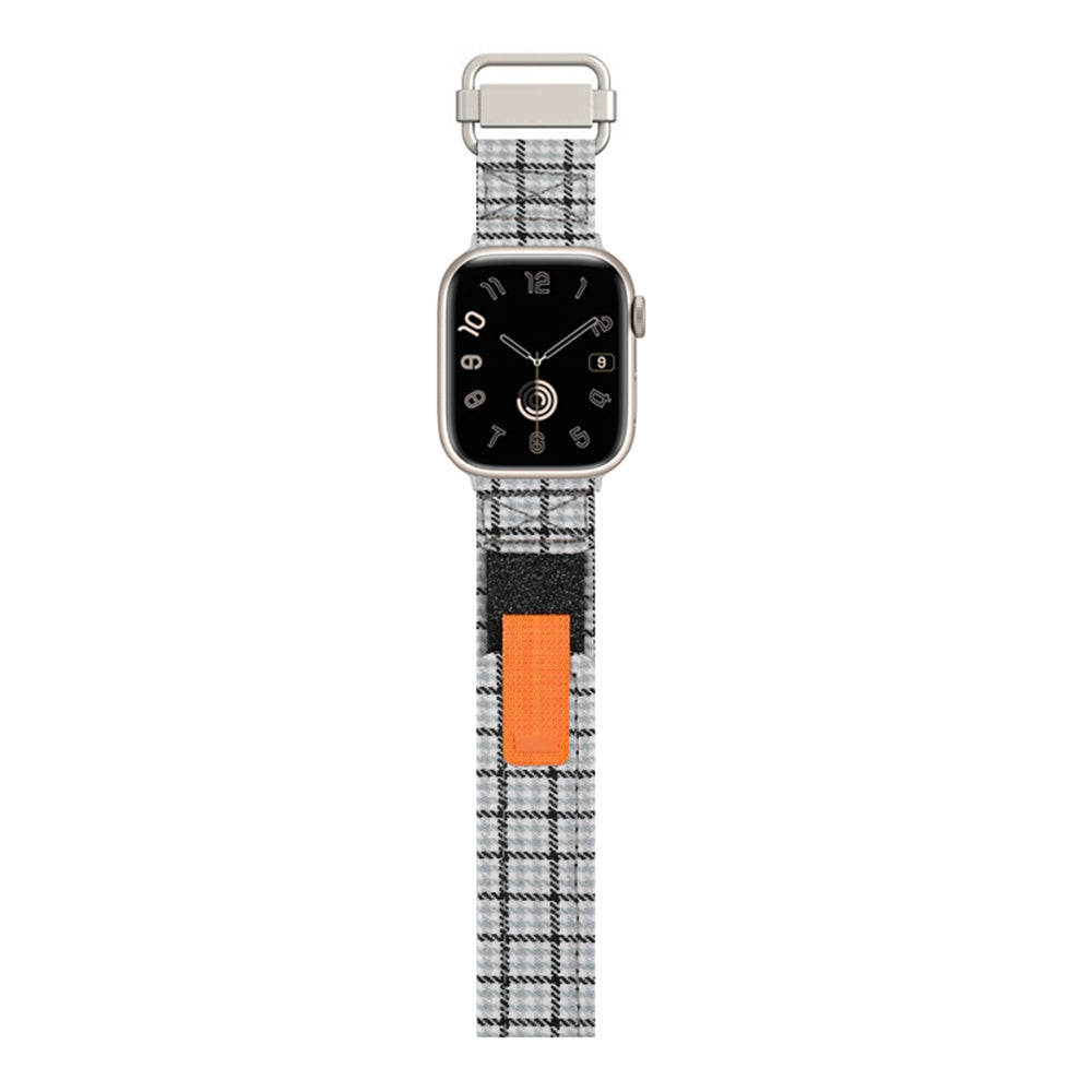 For Apple Watch Ultra 2 Ultra 49mm / 9 / 8 / 7 45mm / 6 / 5 / 4 / SE / SE (2020) / SE (2023) 44mm / 3 / 2 / 1 42mm Nylon Watchband - Green Grids