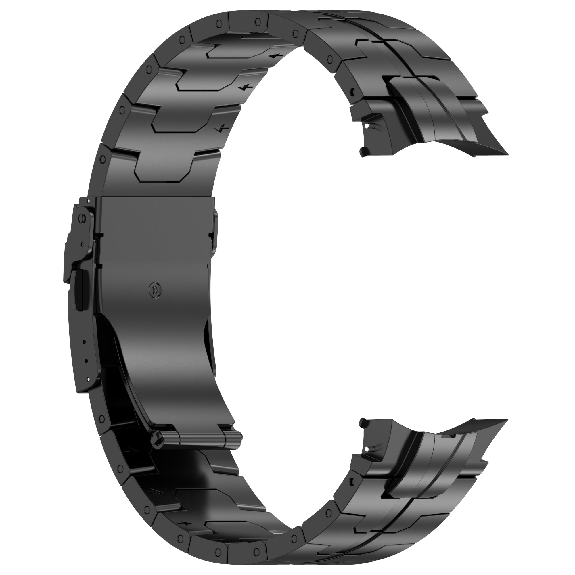 For Samsung Galaxy Watch6 40mm 44mm / Watch6 Classic 43mm 47mm Stainless Steel Band Watch Strap with Connector - Black