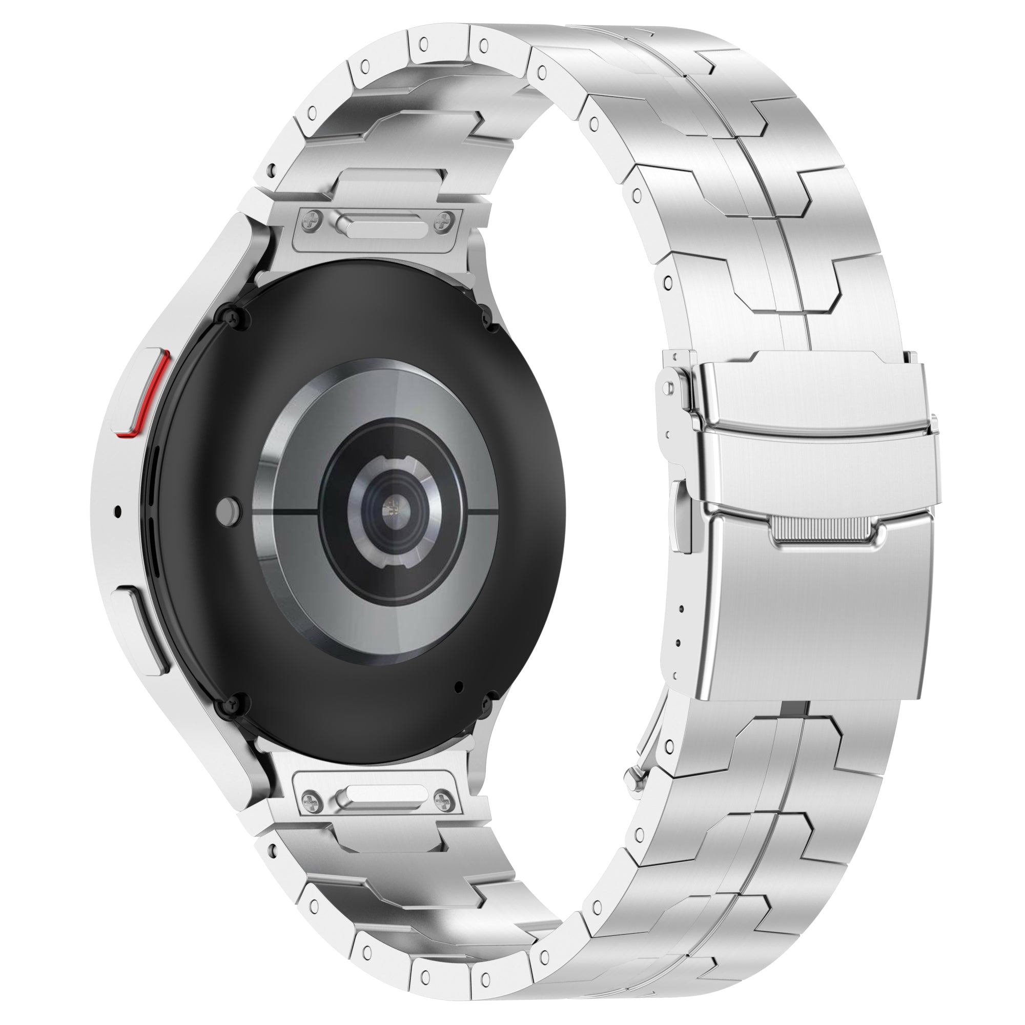 For Samsung Galaxy Watch6 40mm 44mm / Watch6 Classic 43mm 47mm Stainless Steel Band Watch Strap with Connector - Black