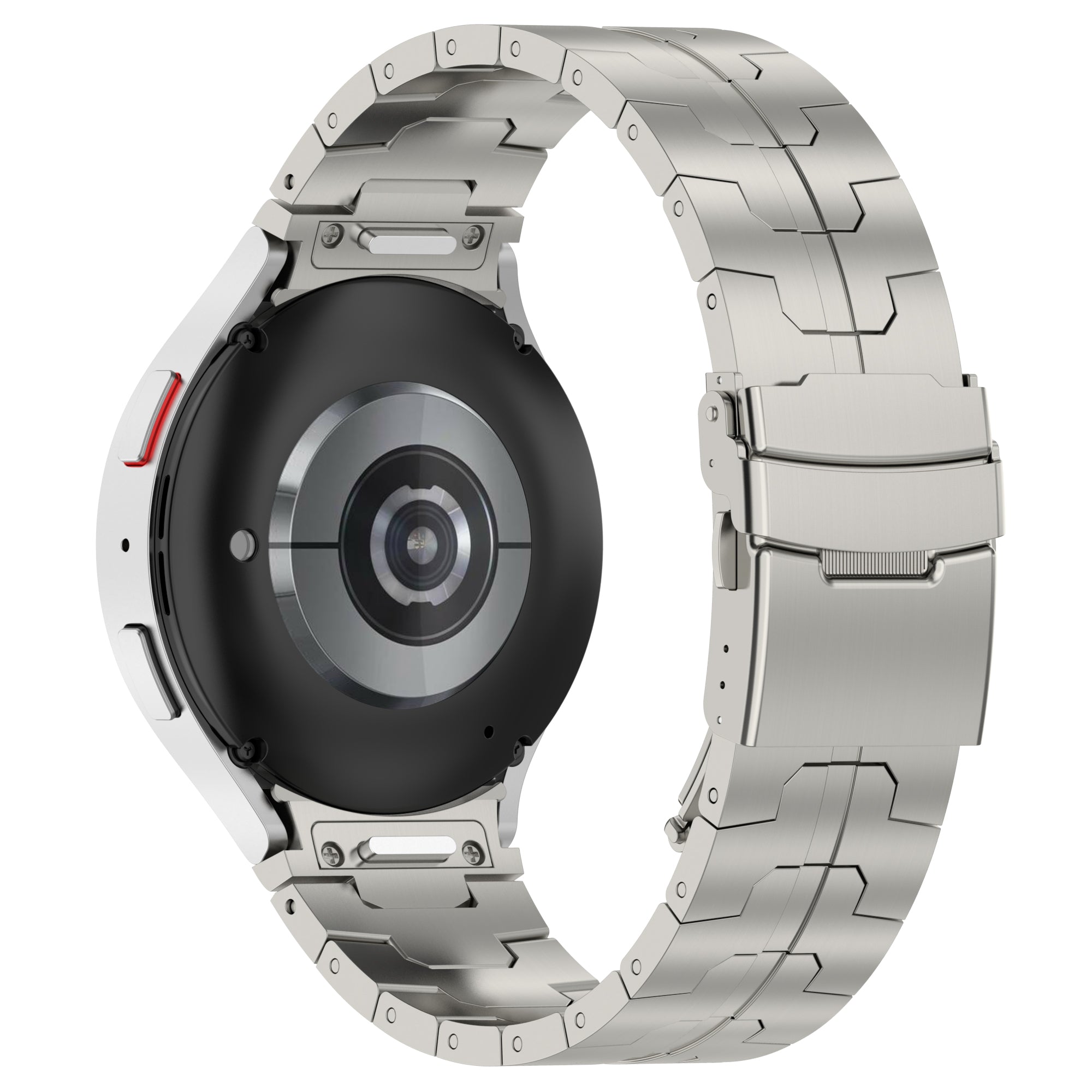 For Samsung Galaxy Watch6 40mm 44mm / Watch6 Classic 43mm 47mm Stainless Steel Band Watch Strap with Connector - Black