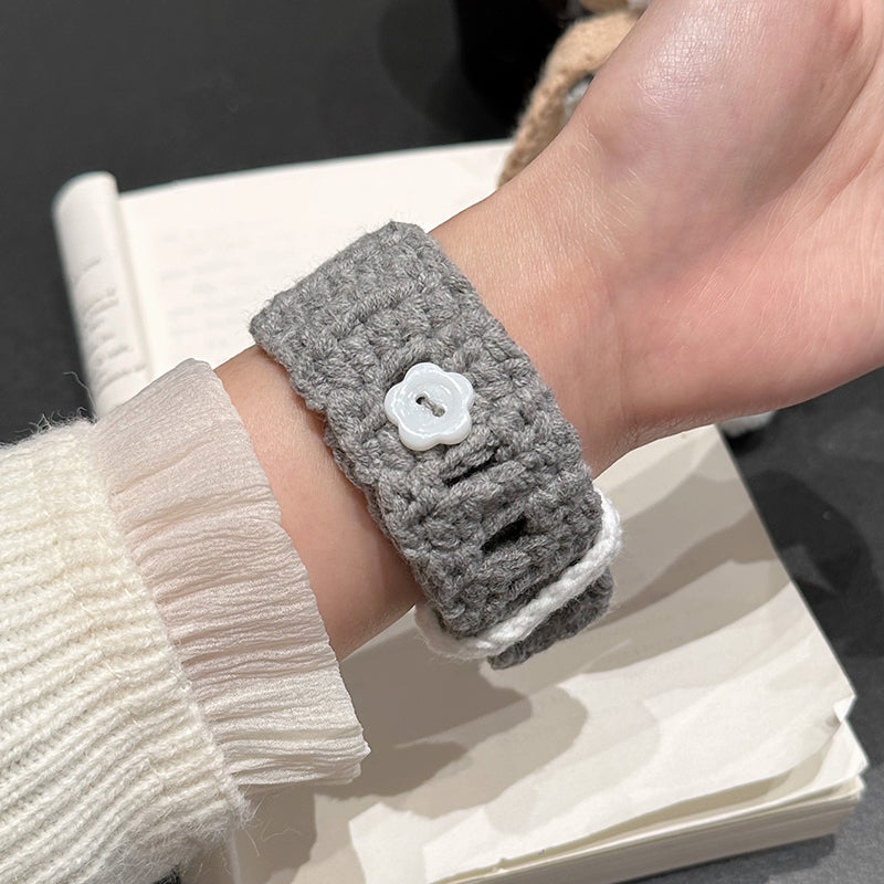 For Apple Watch Series 9 8 7 41mm / Series 6 5 4 SE (2022) SE (2023) SE 40mm / Series 3 2 1 38mm Velvet Cotton Watch Band - Grey
