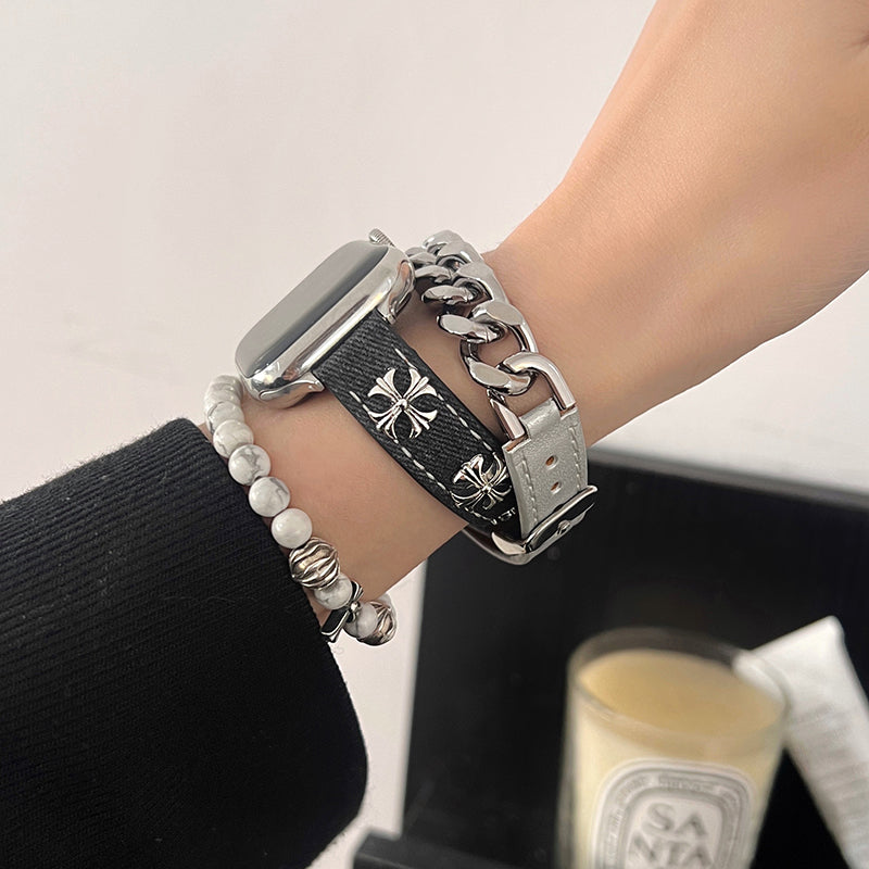 For Apple Watch Ultra 2 Ultra 49mm / Series 9 8 7 45mm / SE (2023) SE (2022) SE 6 5 4 44mm / 3 2 1 42mm Watch Band Double Loop Style