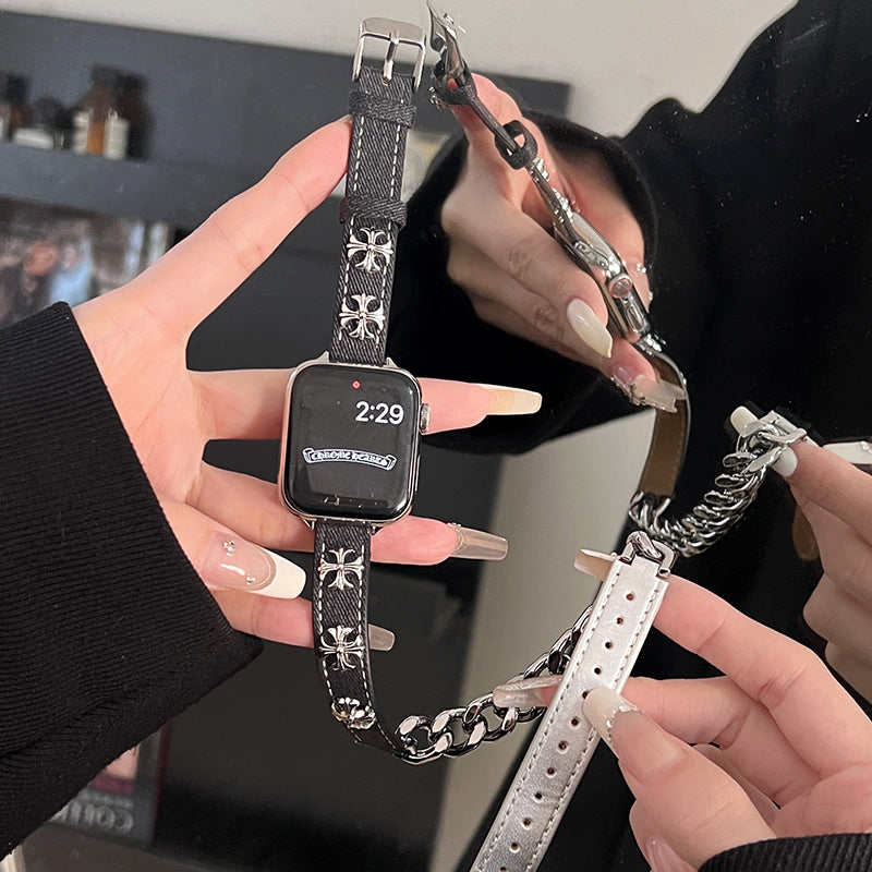For Apple Watch Ultra 2 Ultra 49mm / Series 9 8 7 45mm / SE (2023) SE (2022) SE 6 5 4 44mm / 3 2 1 42mm Watch Band Double Loop Style