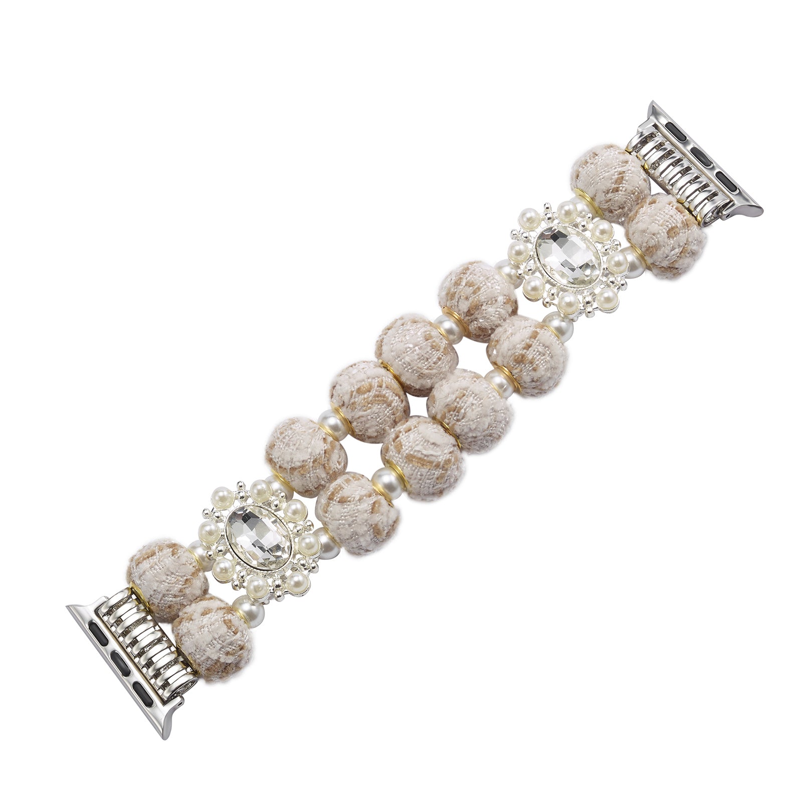 For Apple Watch Ultra 2 Ultra 49mm / Series 9 8 7 45mm / SE (2023) SE (2022) SE 6 5 4 44mm / 3 2 1 42mm Beaded Bracelet Strap - Rose