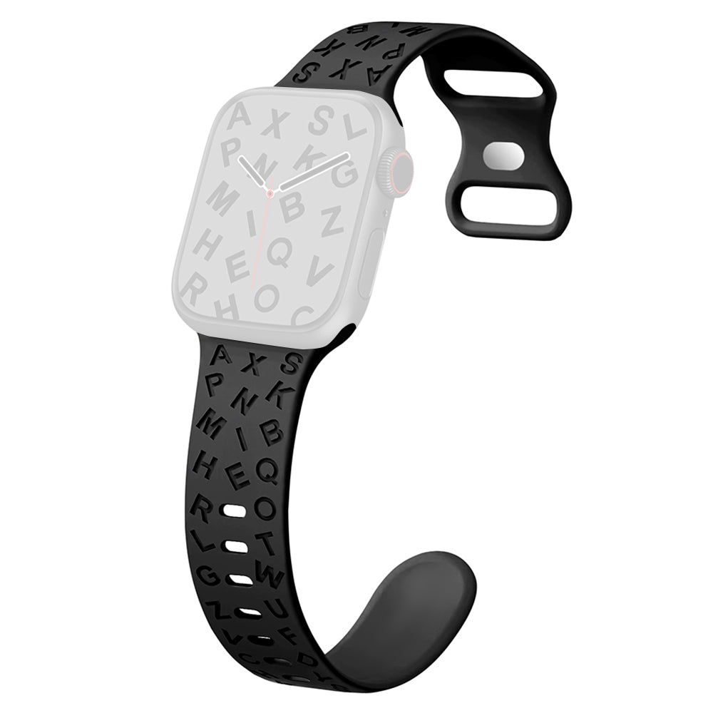For Apple Watch Ultra 2 Ultra 49mm / 9 8 7 45mm / SE (2023) SE (2022) SE 6 5 4 44mm / 3 2 1 42mm Silicone Watch Strap - Black