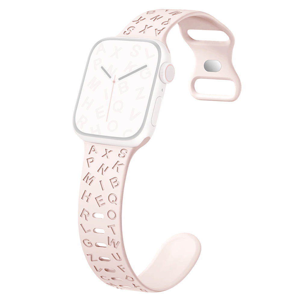 For Apple Watch Series 9 8 7 41mm / SE (2023) SE (2022) SE 6 5 4 40mm / 3 2 1 38mm Silicone Wristband with Butterfly Buckle - Black