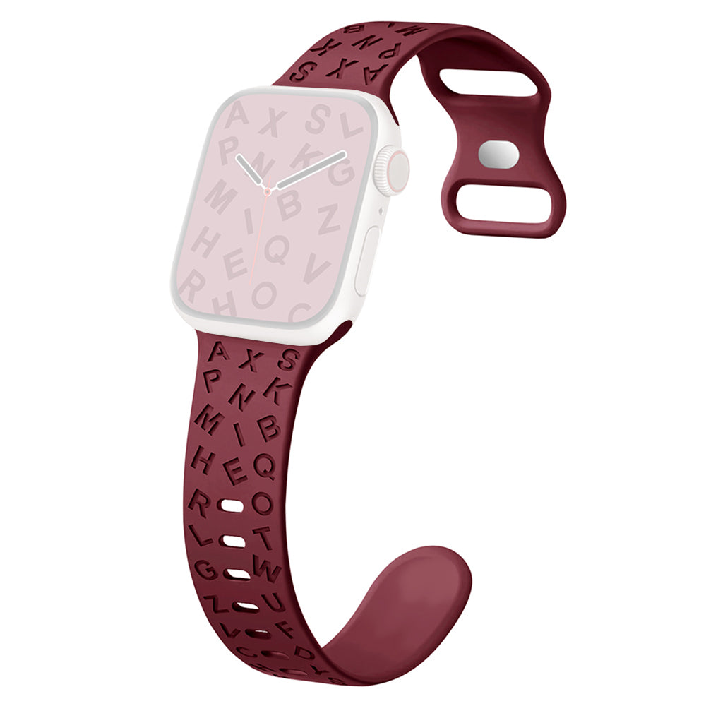 For Apple Watch Series 9 8 7 41mm / SE (2023) SE (2022) SE 6 5 4 40mm / 3 2 1 38mm Silicone Wristband with Butterfly Buckle - Black