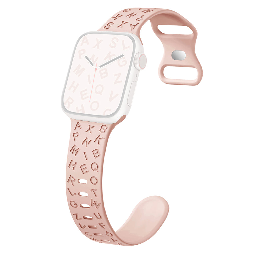 For Apple Watch Series 9 8 7 41mm / SE (2023) SE (2022) SE 6 5 4 40mm / 3 2 1 38mm Silicone Wristband with Butterfly Buckle - Black