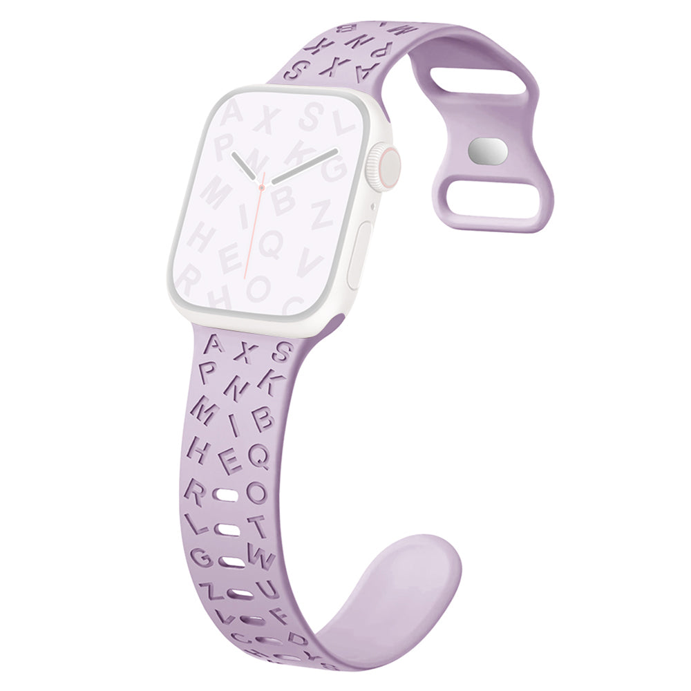 For Apple Watch Series 9 8 7 41mm / SE (2023) SE (2022) SE 6 5 4 40mm / 3 2 1 38mm Silicone Wristband with Butterfly Buckle - Black
