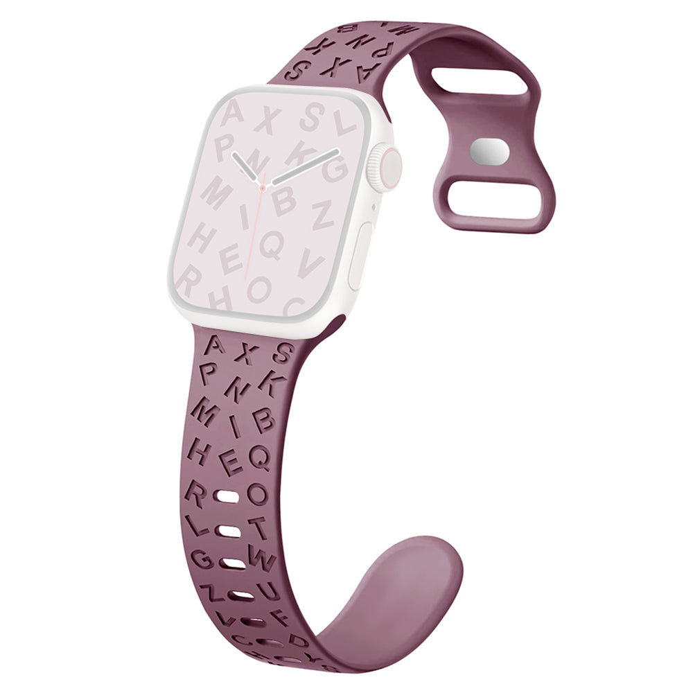 For Apple Watch Series 9 8 7 41mm / SE (2023) SE (2022) SE 6 5 4 40mm / 3 2 1 38mm Silicone Wristband with Butterfly Buckle - Black