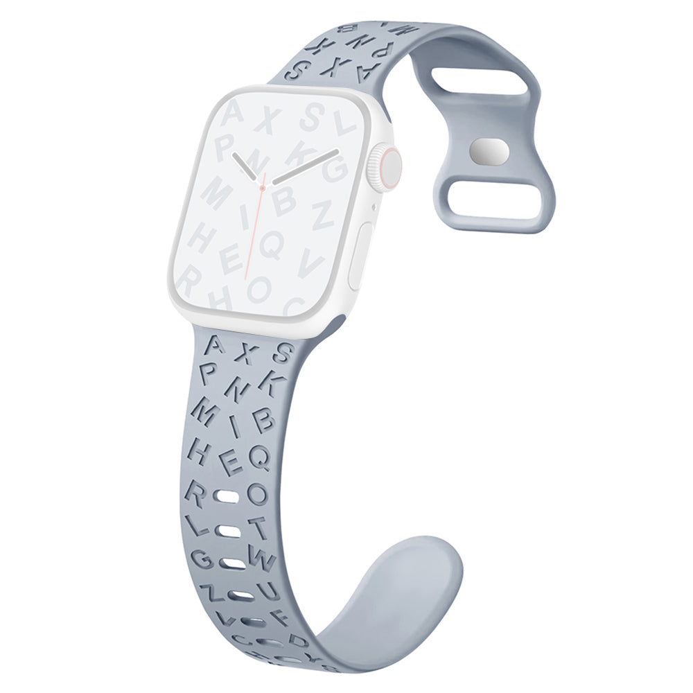 For Apple Watch Series 9 8 7 41mm / SE (2023) SE (2022) SE 6 5 4 40mm / 3 2 1 38mm Silicone Wristband with Butterfly Buckle - Black