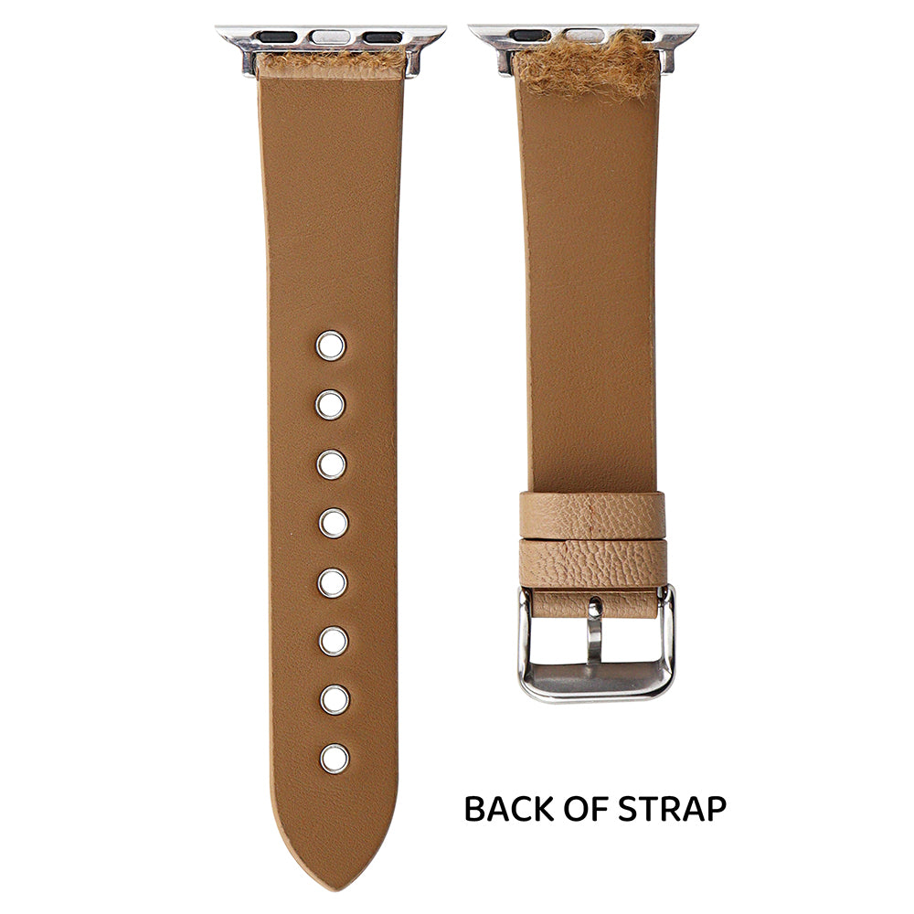 For Apple Watch Ultra 2 Ultra 49mm / 9 / 8 / 7 45mm / 6 / 5 / 4 / SE / SE (2020) / SE (2023) 44mm / 3 / 2 / 1 42mm Genuine Cow Leather Watch Strap - Brown