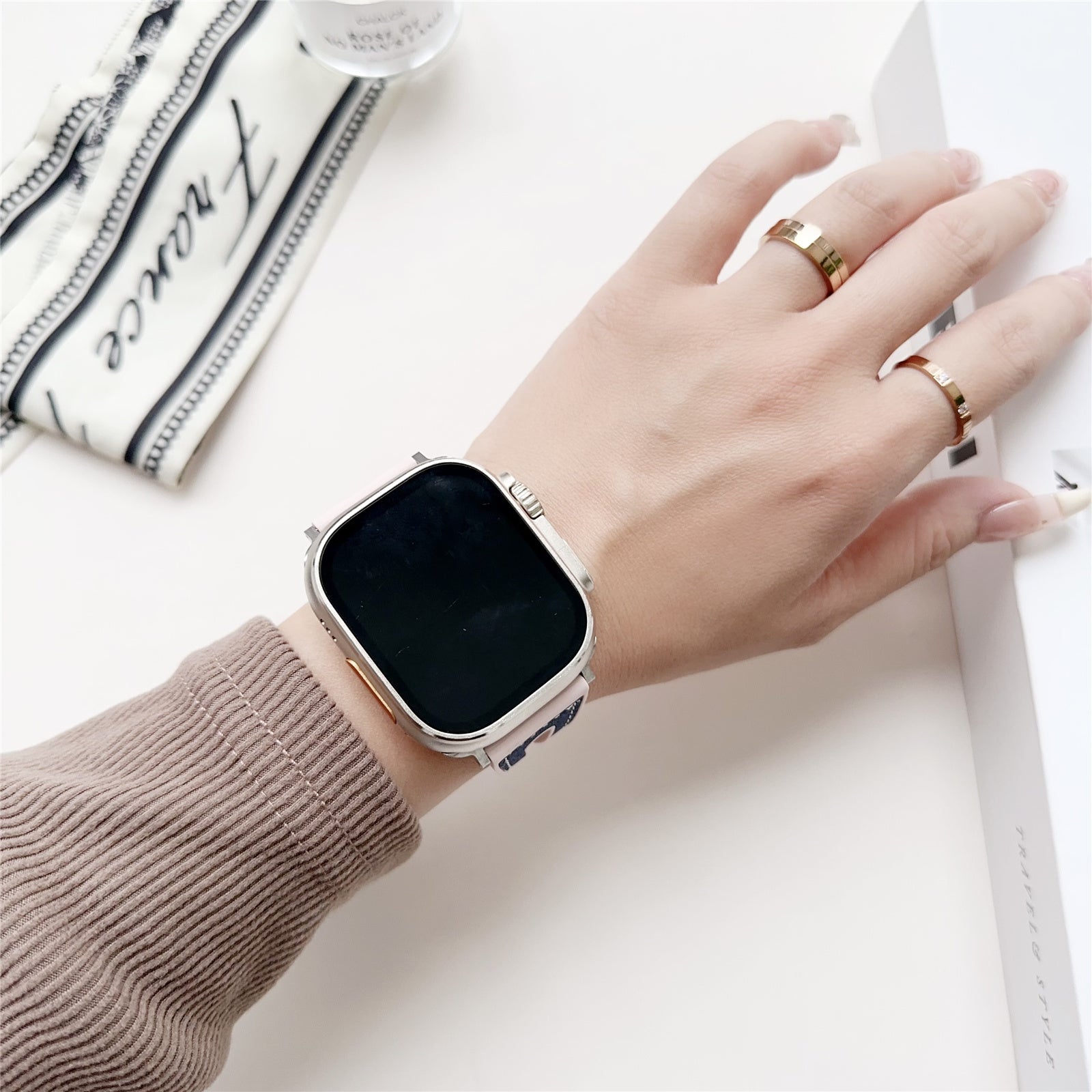 For Apple Watch Ultra 2 Ultra 49mm / 9 8 7 45mm / SE (2023) SE (2022) SE 6 5 4 44mm / 3 2 1 42mm Glitter Watch Strap - Navy Blue