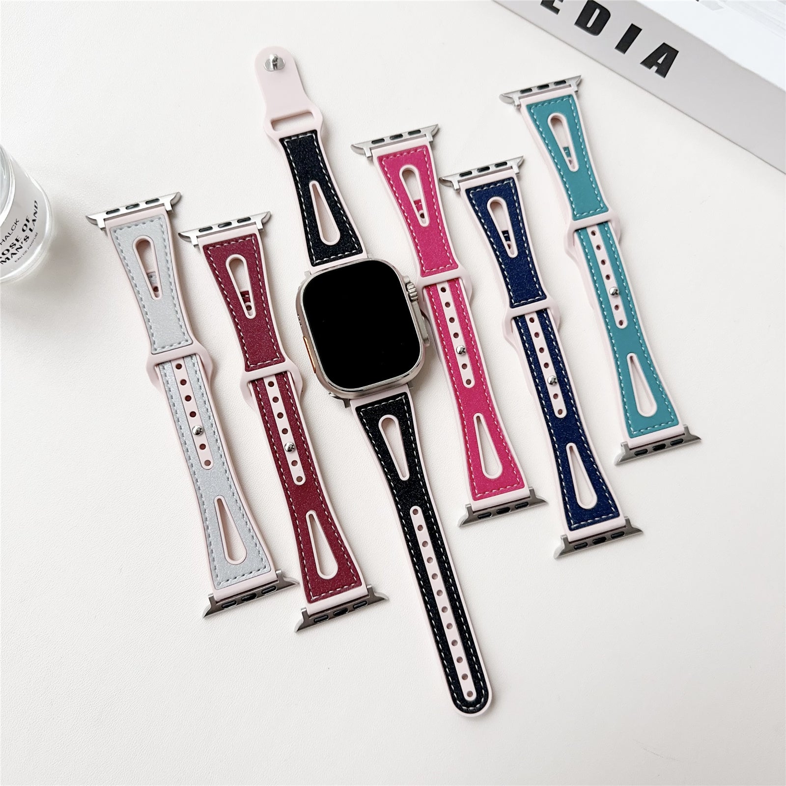 For Apple Watch Ultra 2 Ultra 49mm / 9 8 7 45mm / SE (2023) SE (2022) SE 6 5 4 44mm / 3 2 1 42mm Glitter Watch Strap - Navy Blue