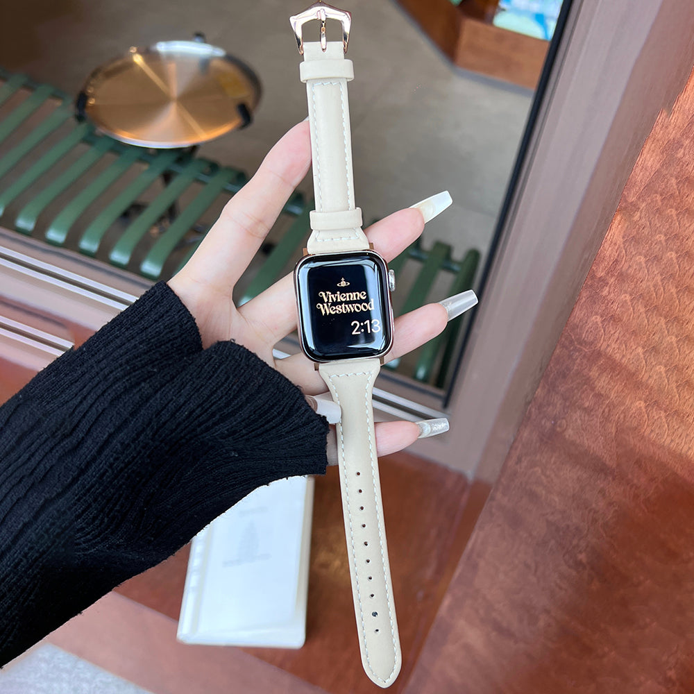 For Apple Watch Ultra 2 Ultra 49mm / 9 / 8 / 7 45mm / 6 / 5 / 4 / SE / SE (2020) / SE (2023) 44mm / 3 / 2 / 1 42mm PU Watchband - Light Brown